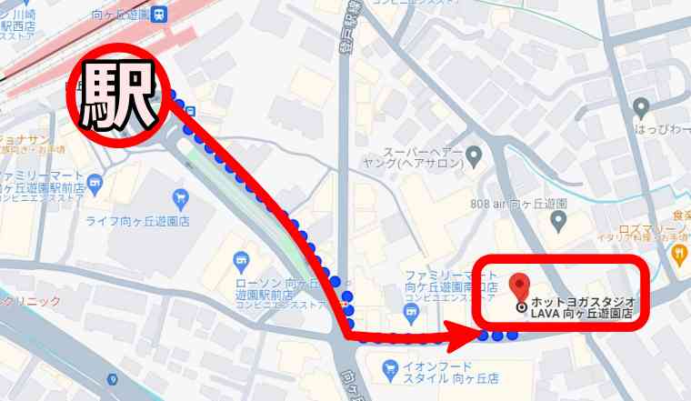 LAVA向ヶ丘遊園店への行き方